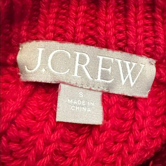 J.Crew Heritage cotton fisherman crewneck sweater in red S - Picture 5 of 7